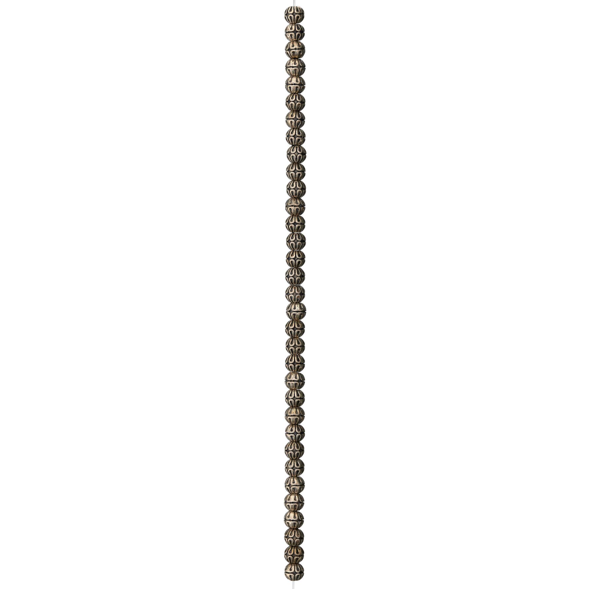 Silver Rococo Metal Round Beads, 6mm by Bead Landing™